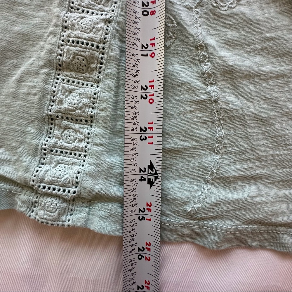 Lane Bryant swing tee crochet detail short sleeve mint green shirt women’s 14/16 - Picture 8 of 9